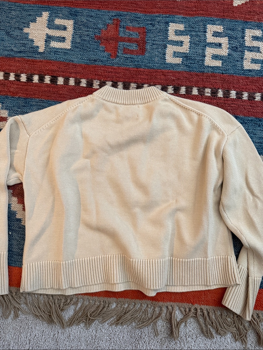 Tuckernuck Cropped Beachwood Cotton Americana Sweater large - Picture 11 of 11